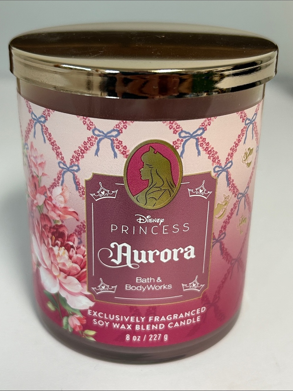 Bath & Body Works NWT Disney Princess Aurora 1 Wick 8 Oz. Soy Wax Pink Candle